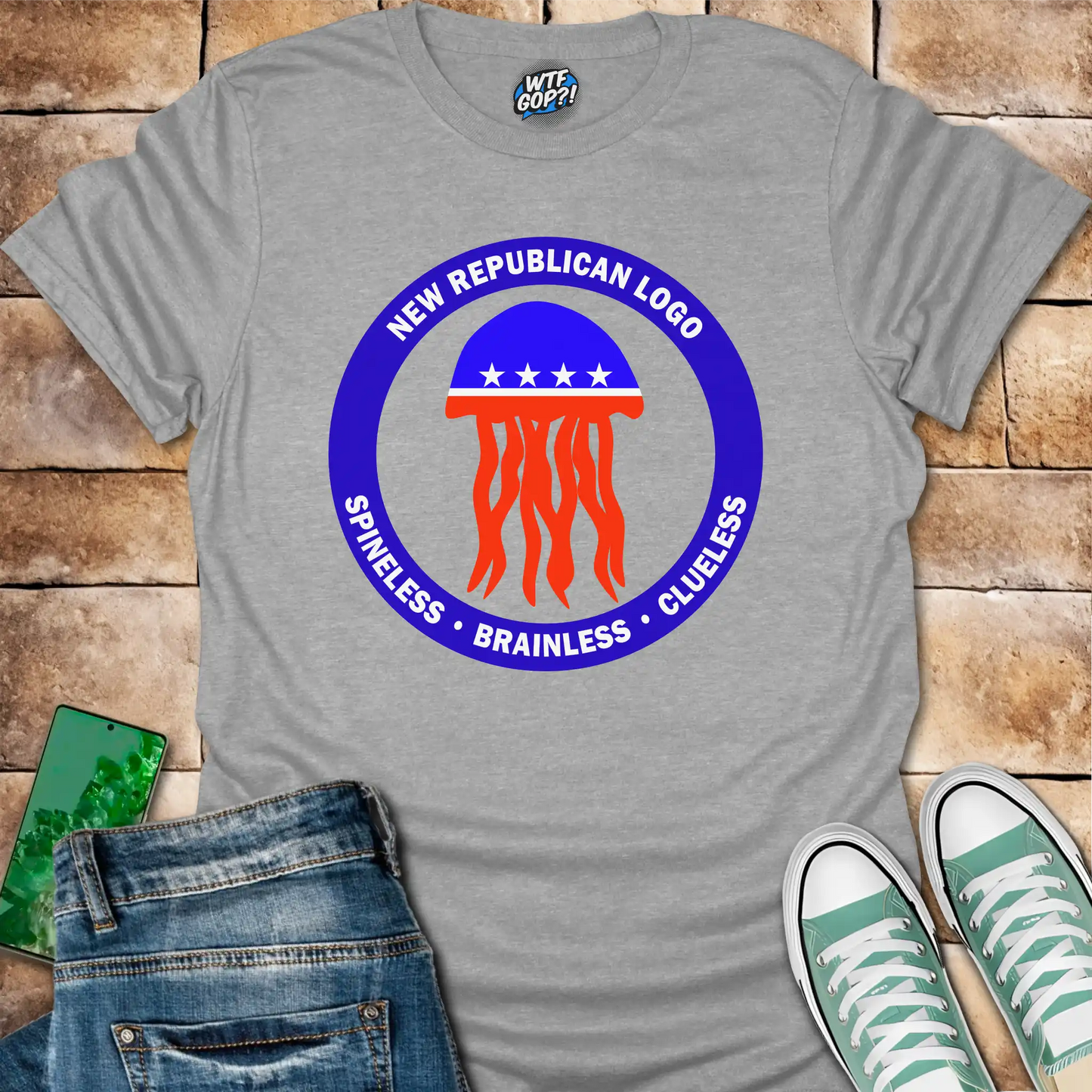 Republican Jellyfish Shirt - Spineless Brainless Clueless Political Humor Tee