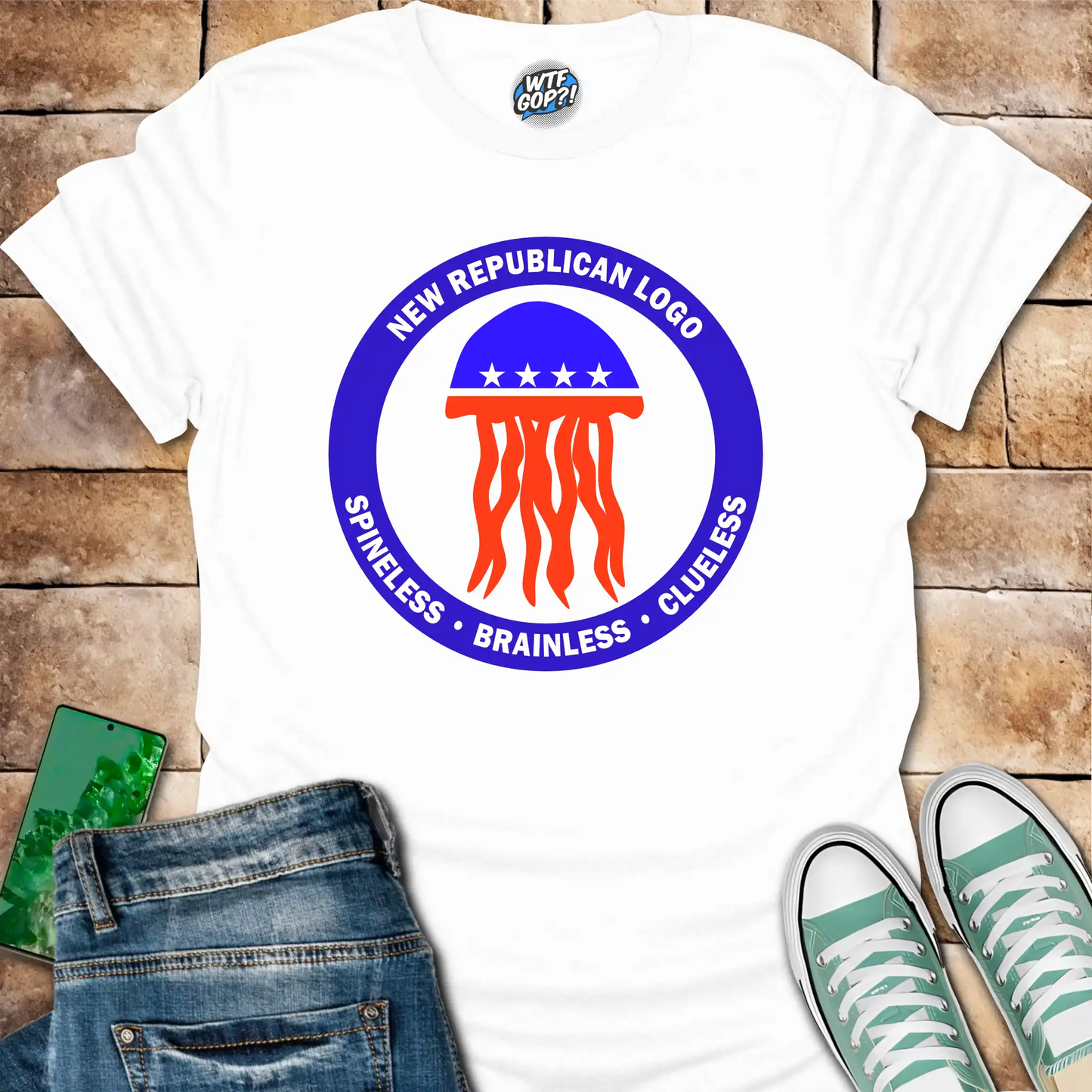Republican Jellyfish Shirt - Spineless Brainless Clueless Political Humor Tee