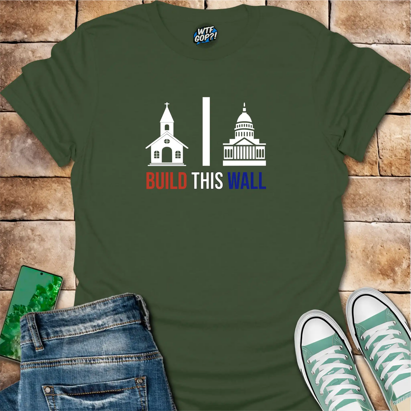Build This Wall Church State Separation T-Shirt | Constitutional Tee