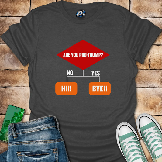 Anti-Trump Flowchart Shirt: Are You Pro-Trump? Simple Decision Tee