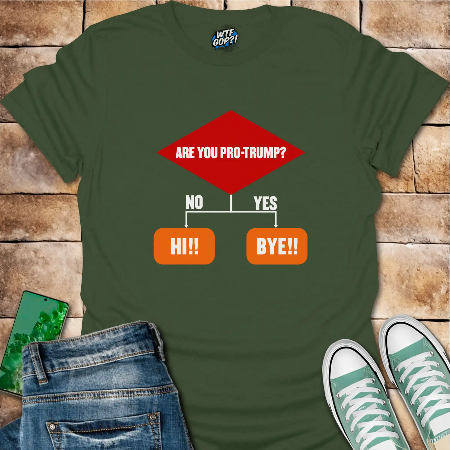 Anti-Trump Flowchart Shirt: Are You Pro-Trump? Simple Decision Tee