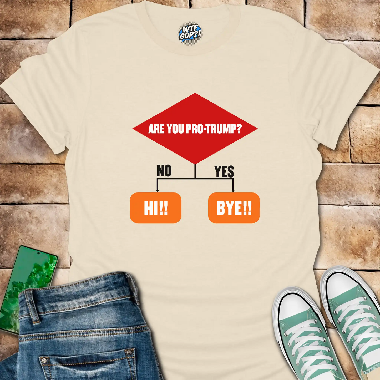 Anti-Trump Flowchart Shirt: Are You Pro-Trump? Simple Decision Tee