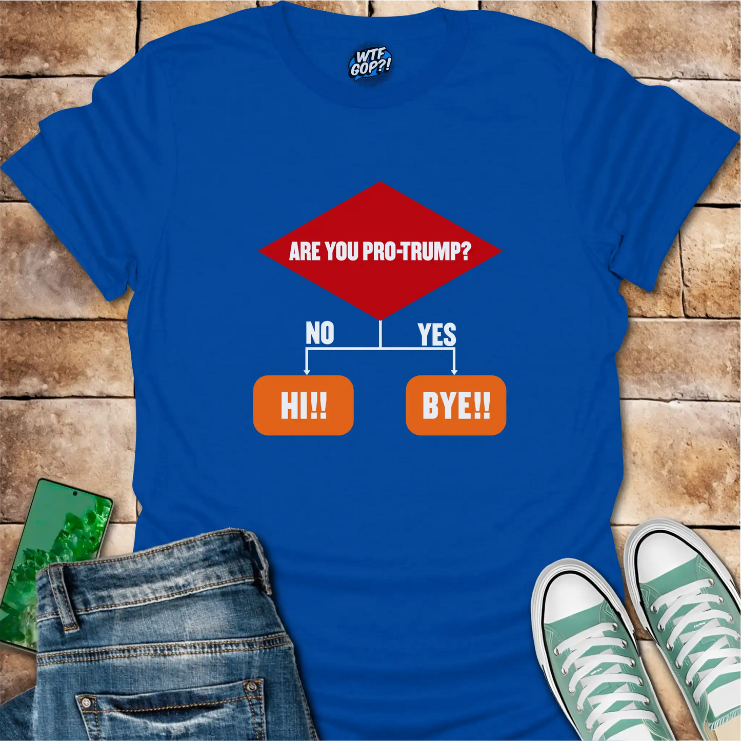 Anti-Trump Flowchart Shirt: Are You Pro-Trump? Simple Decision Tee
