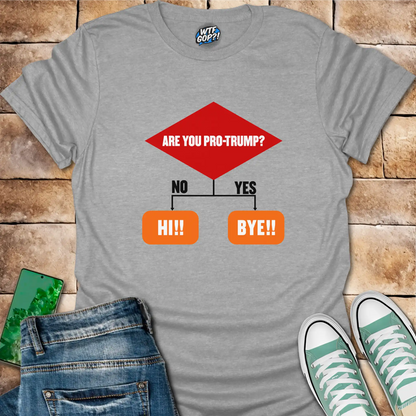 Anti-Trump Flowchart Shirt: Are You Pro-Trump? Simple Decision Tee