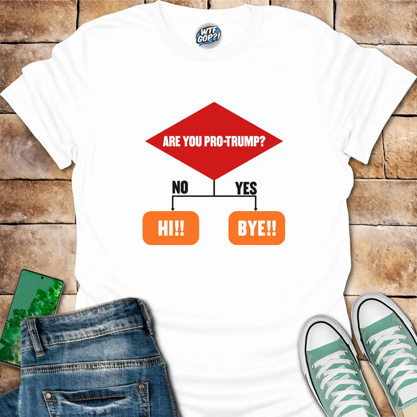 Anti-Trump Flowchart Shirt: Are You Pro-Trump? Simple Decision Tee