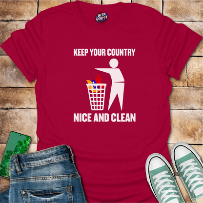 Keep Your Country Clean Shirt: Anti-Trump Political Trash Bin Design