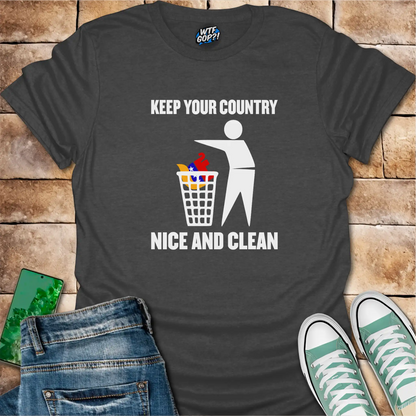 Keep Your Country Clean Shirt: Anti-Trump Political Trash Bin Design