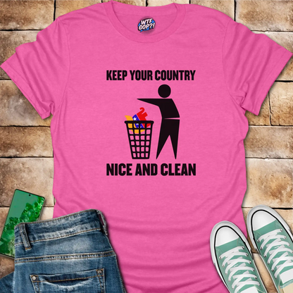 Keep Your Country Clean Shirt: Anti-Trump Political Trash Bin Design