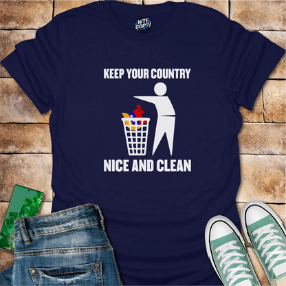 Keep Your Country Clean Shirt: Anti-Trump Political Trash Bin Design