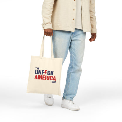 Unfuck America Tour Tote Bag - Progressive Activism Canvas Carrier