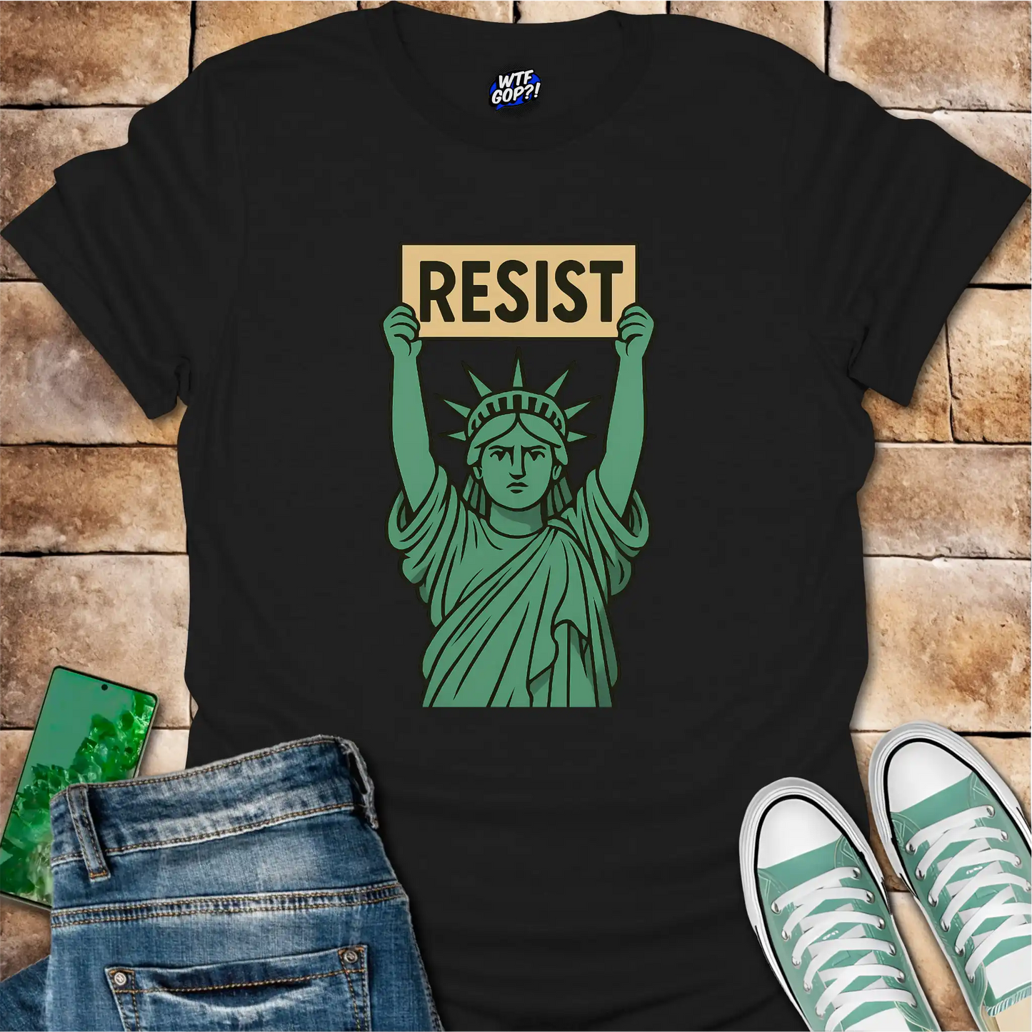 Resist T-Shirt: Statue of Liberty Protest Design