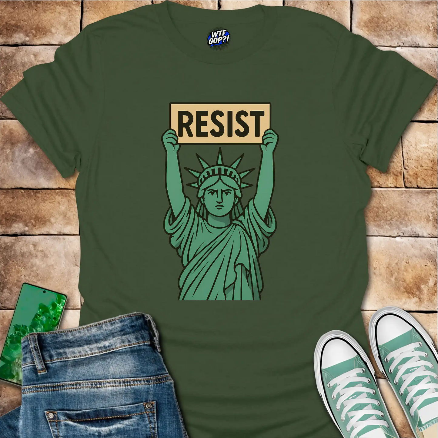 Resist T-Shirt: Statue of Liberty Protest Design