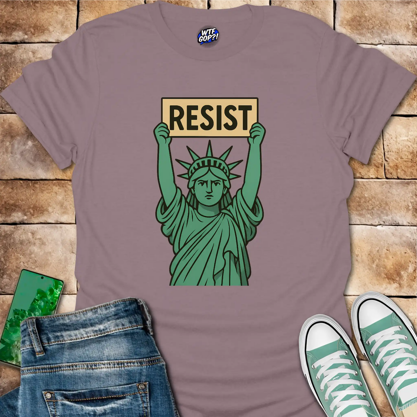 Resist T-Shirt: Statue of Liberty Protest Design