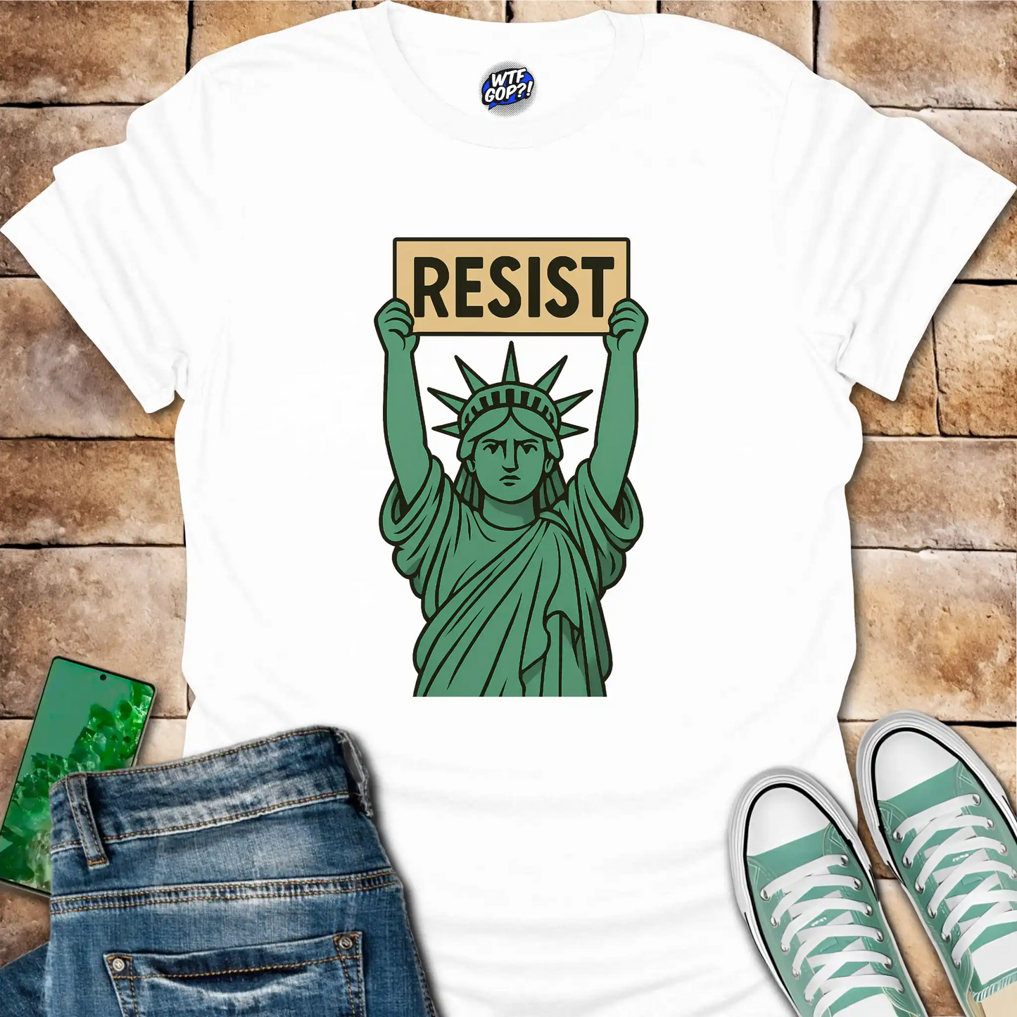 Resist T-Shirt: Statue of Liberty Protest Design