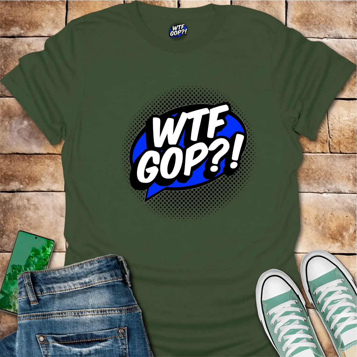 WTF GOP Shirt: Comic-Style Political Republican Criticism Shirt