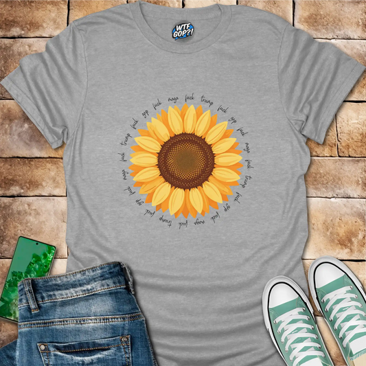 Subtle Fuck Trump Sunflower Shirt: Floral Political Statement Shirt