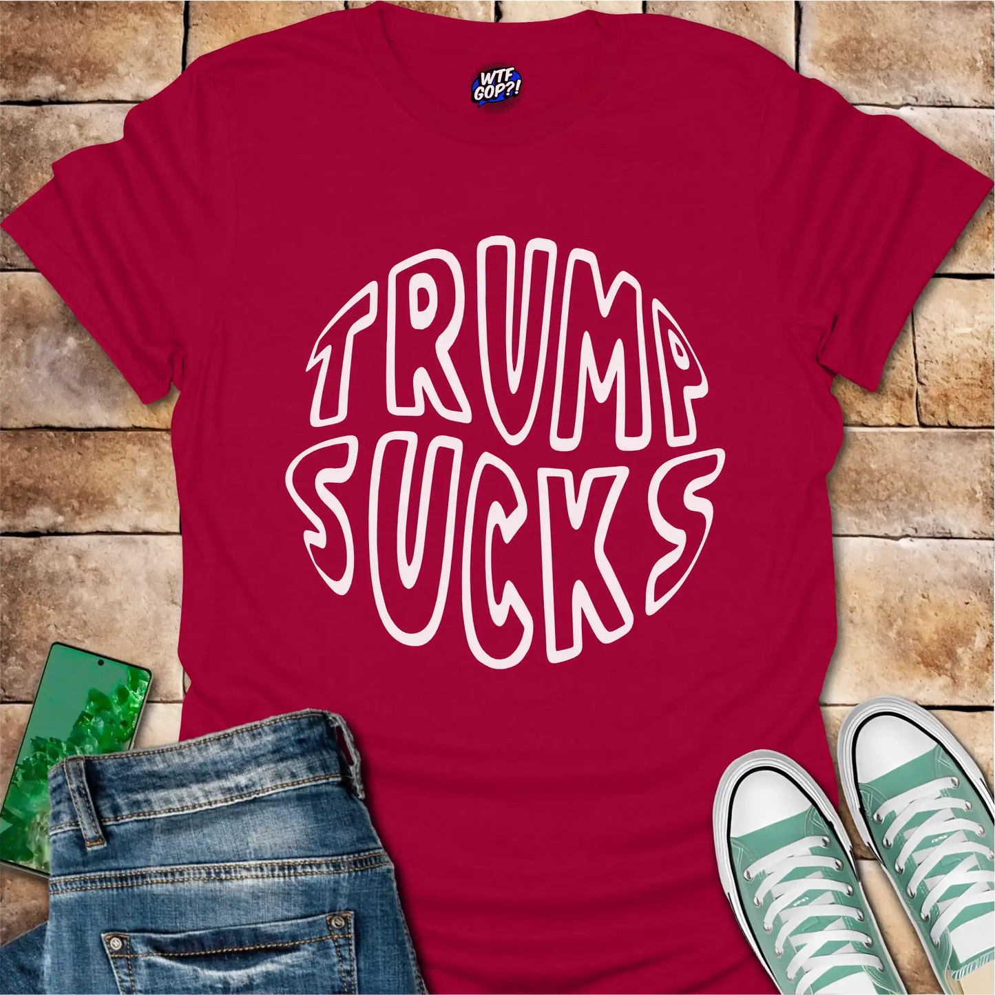 Trump Sucks Circular Design T-Shirt