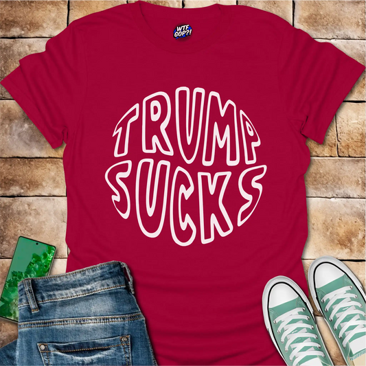 Trump Sucks Circular Design T-Shirt