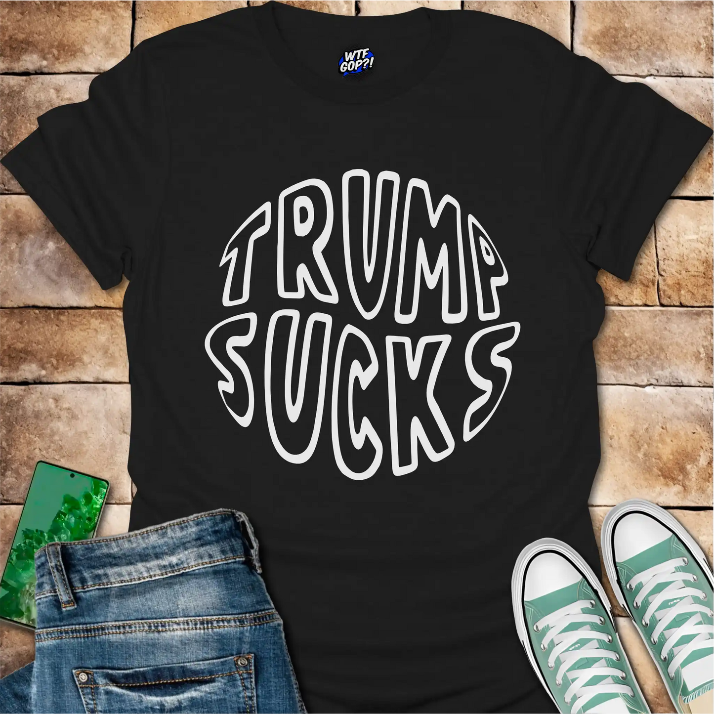 Trump Sucks Circular Design T-Shirt