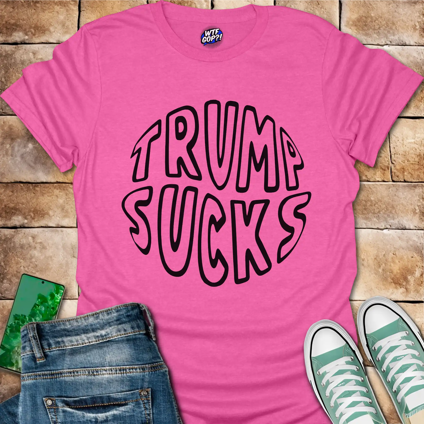 Trump Sucks Circular Design T-Shirt
