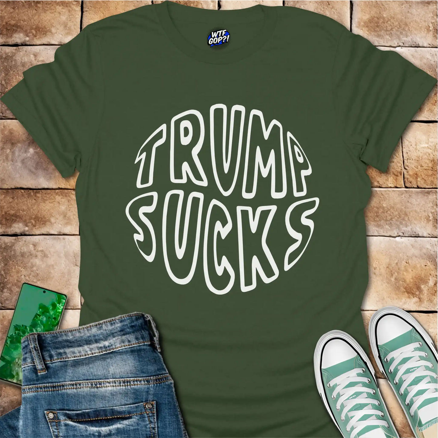 Trump Sucks Circular Design T-Shirt