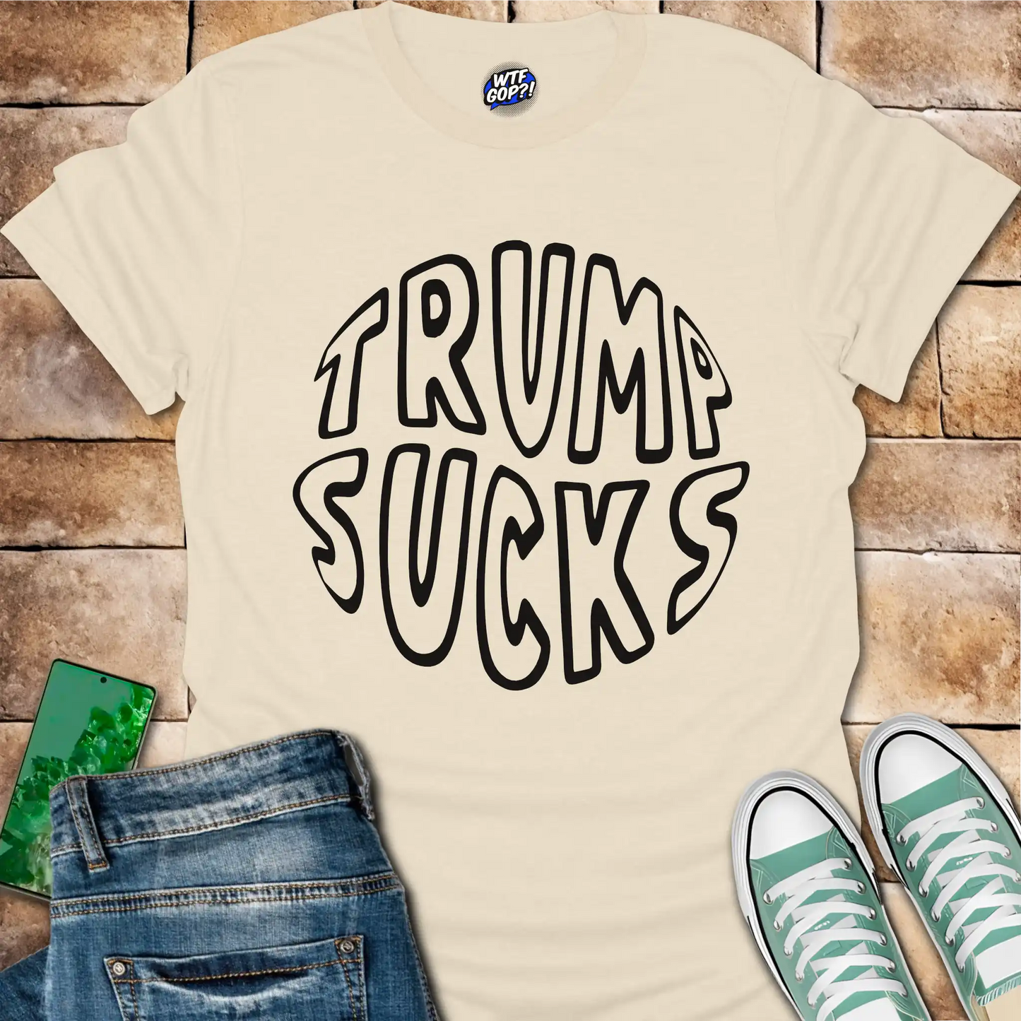 Trump Sucks Circular Design T-Shirt