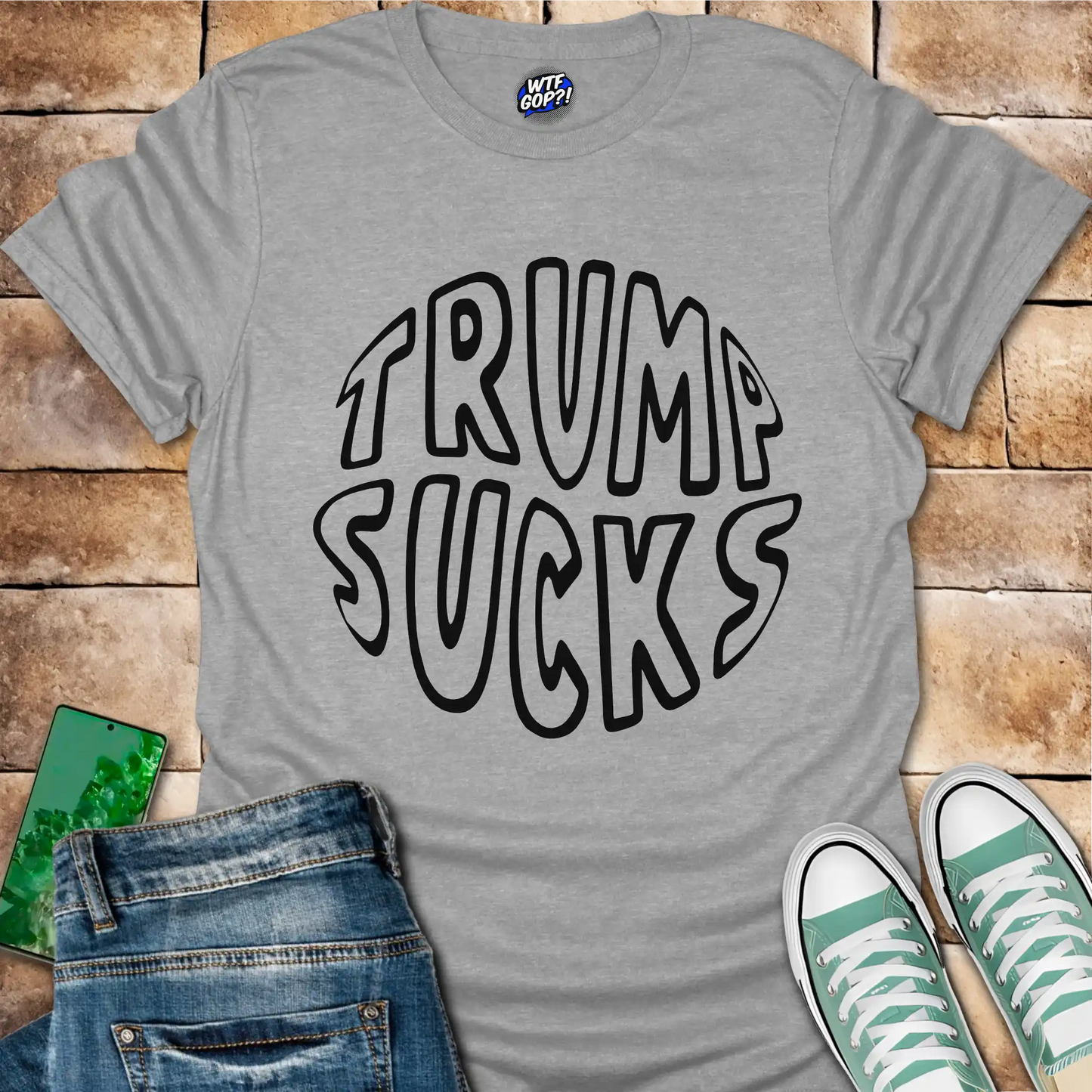 Trump Sucks Circular Design T-Shirt