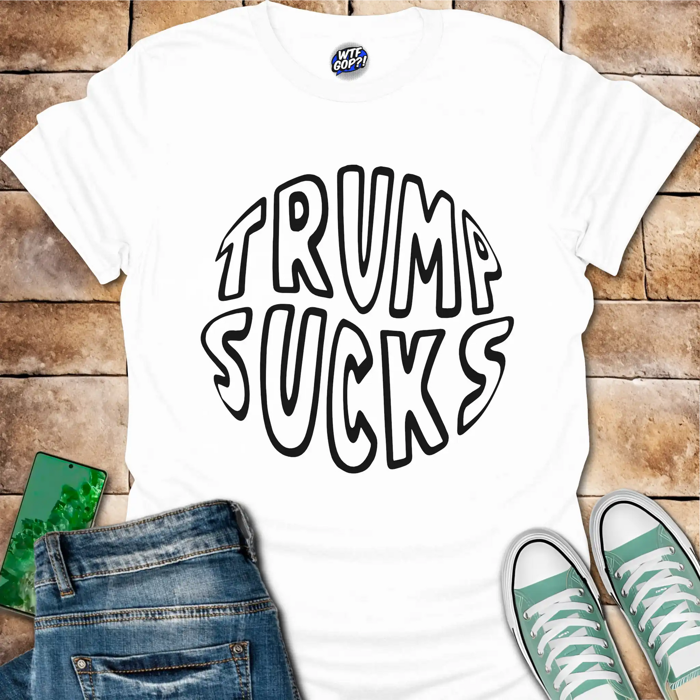 Trump Sucks Circular Design T-Shirt