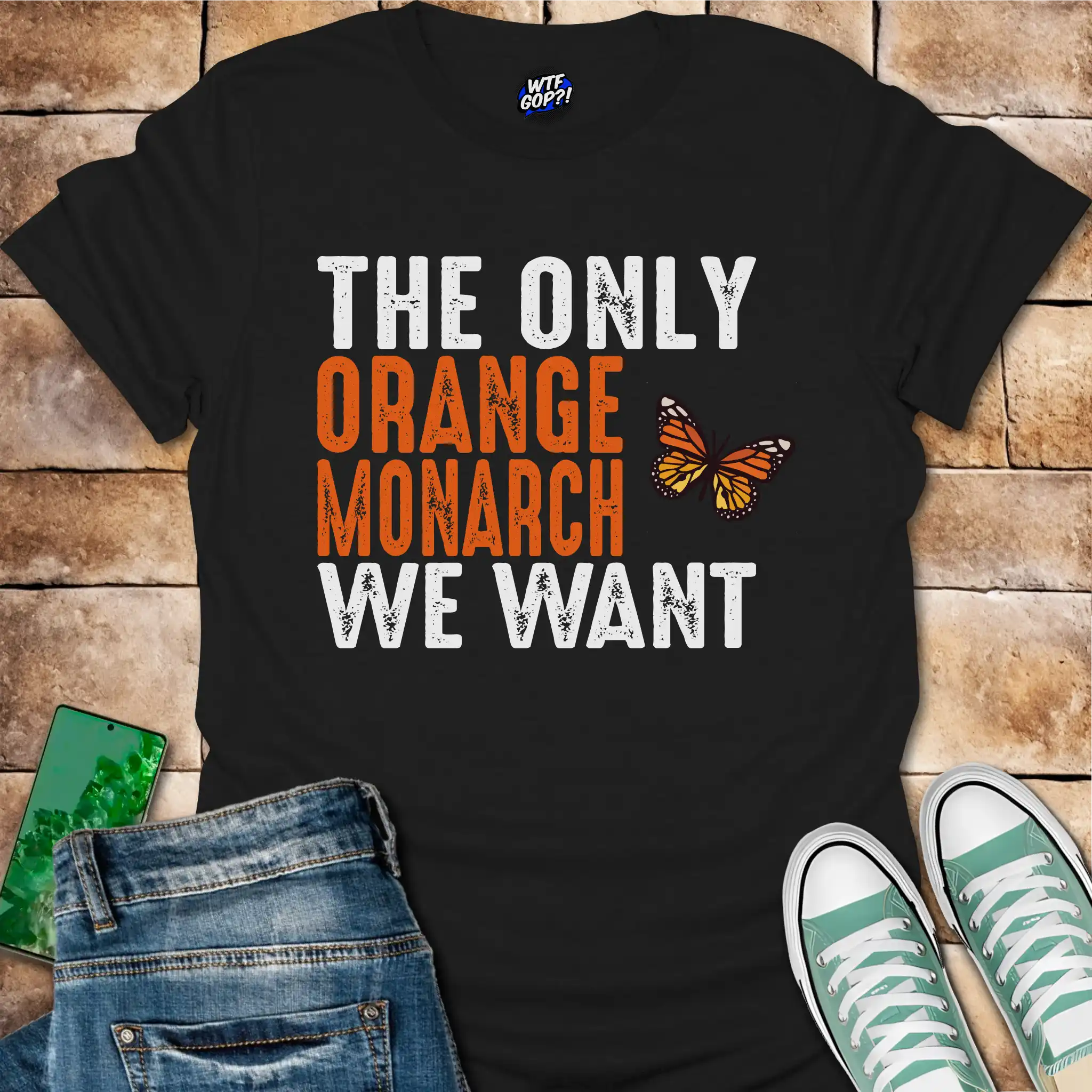 Only Orange Monarch T-Shirt - Funny Anti-Trump Butterfly Tee