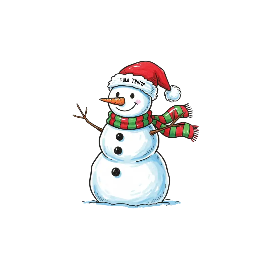 Subtle F*ck Trump Snowman Christmas Wrapping Paper